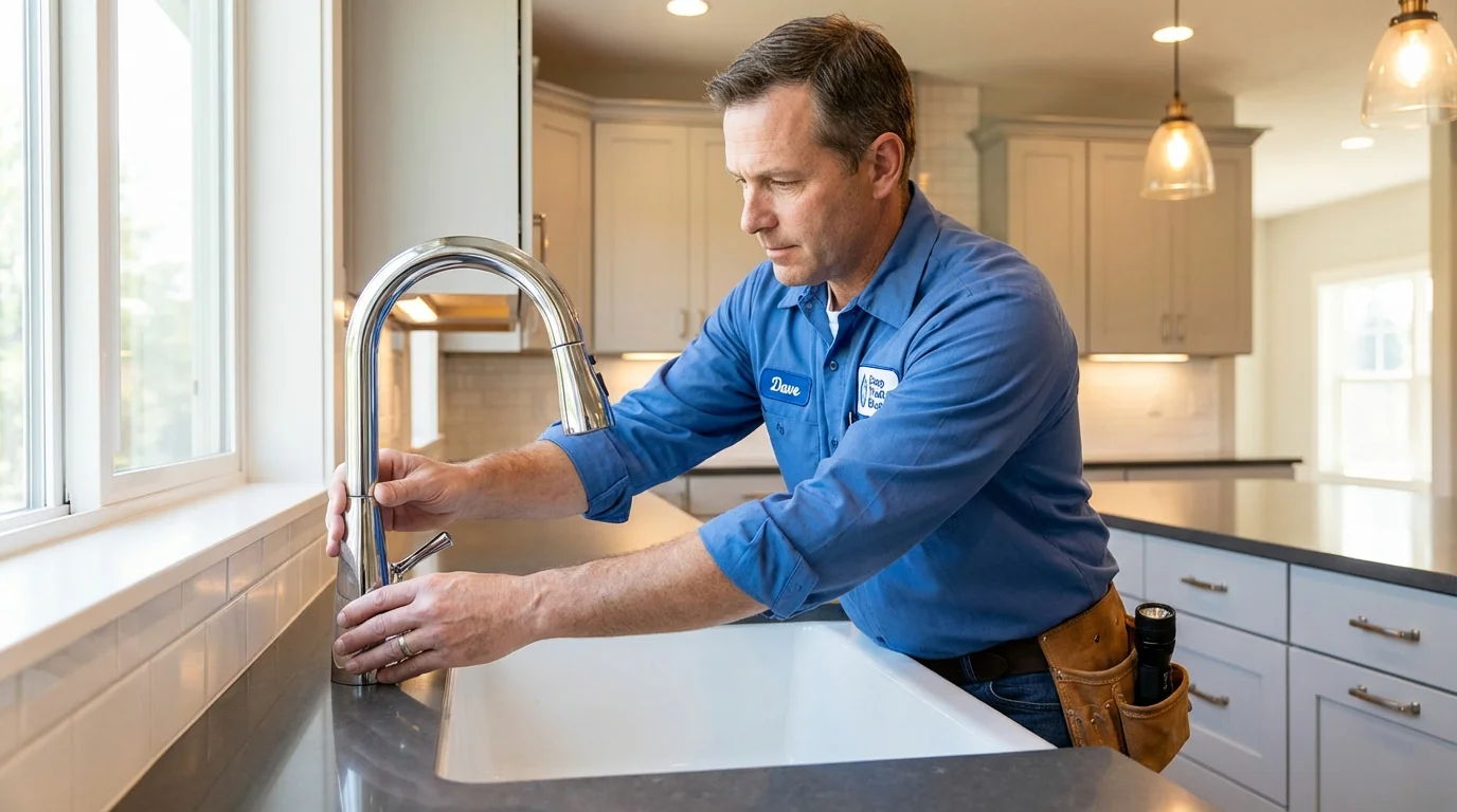 Kitchen faucet installation by Johns Plumbing LLC in Girard